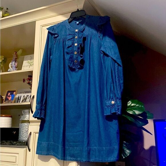 Draper James Dark Wash Chambray Ruffle Shift
Dress - Picture 6 of 12